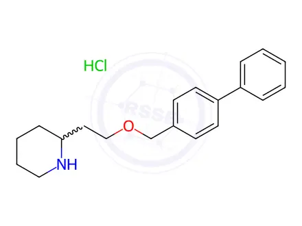 Chemical structure of 2-[2-([1,1'-Biphenyl]-4-ylmethoxy)ethyl]-piperidine hydrochloride