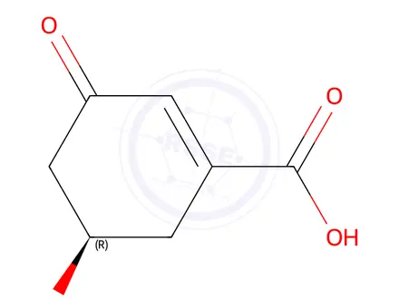Chemical structure of 1-Cyclohexene-1-carboxylicacid,5-hydroxy-3-oxo-,(5R)-(9CI)