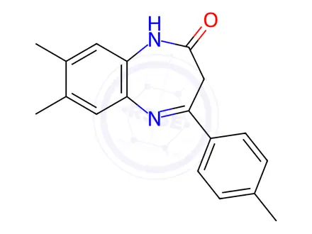 Chemical structure of 7,8-Dimethyl-4-(p-tolyl)-1H-benzo[b][1,4]diazepin-2(3H)-one