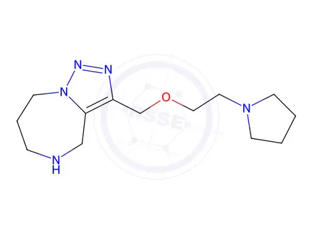 Chemical structure of 3-((2-(Pyrrolidin-1-yl)ethoxy)methyl)-5,6,7,8-tetrahydro-4H-[1,2,3]triazolo[1,5-a][1,4]diazepine