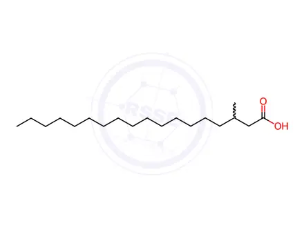 Chemical structure of Octadecanoic acid, 3-methyl-