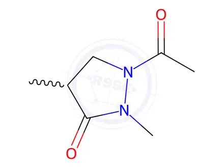 Chemical structure of 3-Pyrazolidinone, 1-acetyl-2,4-dimethyl-