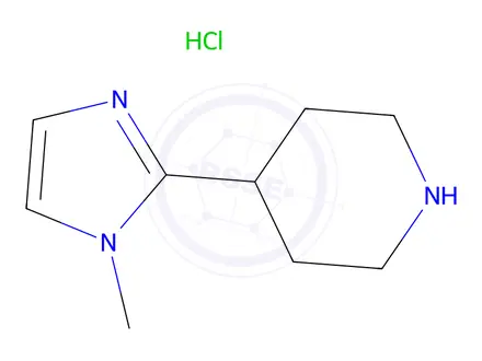 Chemical structure of 4-(1-Methyl-1H-imidazol-2-yl)piperidine hydrochloride