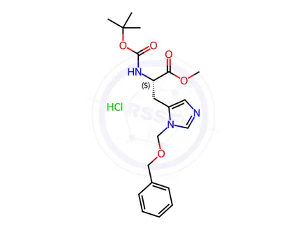 Chemical structure of Boc-N-p-benzyloxymethyl-L-histidine methyl ester hydrochloride