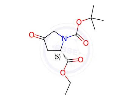 Chemical structure of 1-(tert-Butyl) 2-ethyl (S)-4-oxopyrrolidine-1,2-dicarboxylate