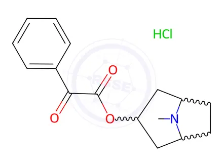 Chemical structure of 8-Methyl-8-azabicyclo[3.2.1]octan-3-yl 2-oxo-2-phenylacetate Hydrochloride
