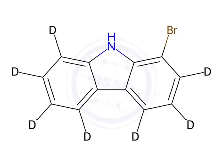 Chemical structure of 1-bromo carbazole-D7