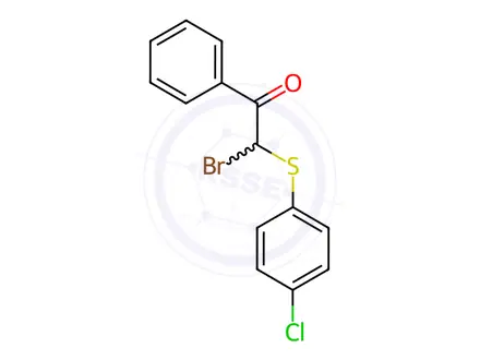 Chemical structure of 2-Bromo-2-((4-chlorophenyl)thio)-1-phenylethan-1-one