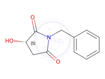 Chemical structure of (S)-1-benzyl-3-hydroxypyrrolidine-2,5-dione