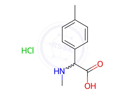 Chemical structure of 2-(Methylamino)-2-(4-methylphenyl)acetic acid hydrochloride