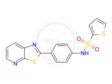 Chemical structure of N-(4-(Thiazolo[5,4-b]pyridin-2-yl)phenyl)thiophene-2-sulfonamide