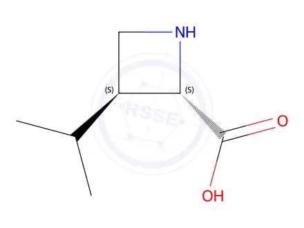 Chemical structure of (2S,3S)-3-isopropylazetidine-2-carboxylic acid
