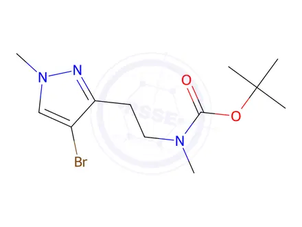 Chemical structure of Tert-butyl (2-(4-bromo-1-methyl-1H-pyrazol-3-yl)ethyl)(methyl)carbamate
