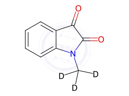 Chemical structure of 1-(methyl-d3)-2,3-dihydro-1H-indole-2,3-dione