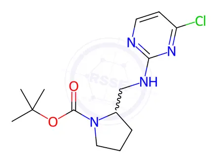 Chemical structure of tert-Butyl 2-(((4-chloropyrimidin-2-yl)amino)methyl)pyrrolidine-1-carboxylate