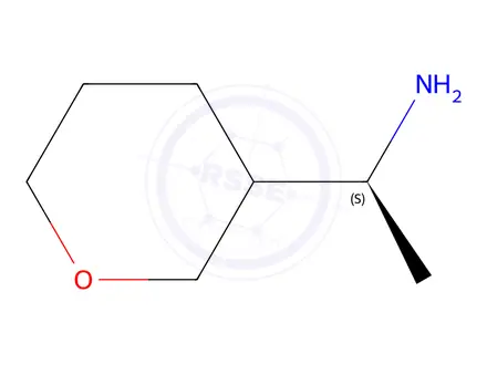 Chemical structure of (1S)-1-(oxan-3-yl)ethan-1-amine