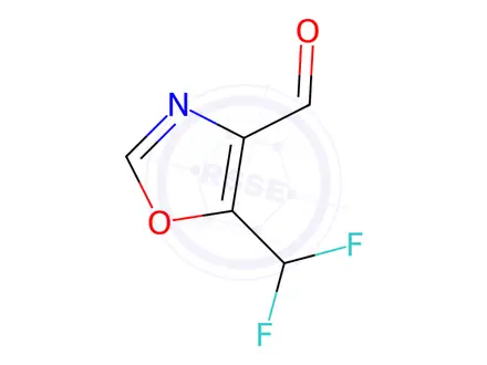 Chemical structure of 4-Oxazolecarboxaldehyde, 5-(difluoromethyl)-