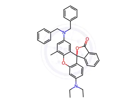 Chemical structure of 2'-(dibenzylamino)-6'-(diethylamino)-4'-methylspiro[isobenzofuran-1(3H),9'-[9H]xanthene]-3-one