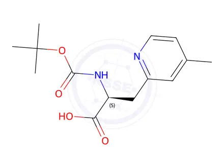 Chemical structure of (S)-2-((tert-butoxycarbonyl)amino)-3-(4-methylpyridin-2-yl)propanoic acid