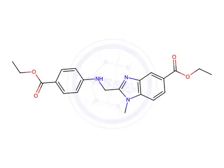 Chemical structure of Ethyl 2-(((4-(ethoxycarbonyl)phenyl)amino)methyl)-1-methyl-1H-benzo[d]imidazole-5-carboxylate