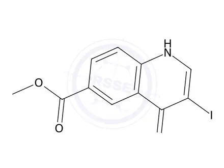 Chemical structure of Methyl 3-iodo-4-oxo-1,4-dihydroquinoline-6-carboxylate