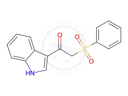 Chemical structure of 1-(1H-indol-3-yl)-2-(phenylsulfonyl)ethan-1-one