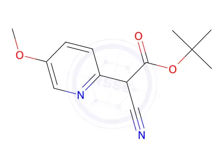 Chemical structure of tert-Butyl 2-cyano-2-(5-methoxypyridin-2-yl)acetate