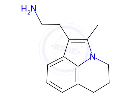 Chemical structure of 2-(2-Methyl-5,6-dihydro-4H-pyrrolo[3,2,1-ij]-quinolin-1-yl)ethanamine