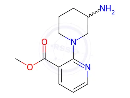 Chemical structure of 3-AMino-3,4,5,6-tetrahydro-2H-[1,2']bipyridinyl-3'-carboxylic acid Methyl ester dihydrochloride, 98+% C12H19Cl2N3O2, MW: 308.21