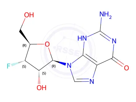 Chemical structure of 3'-Deoxy-3'-fluoroguanosine