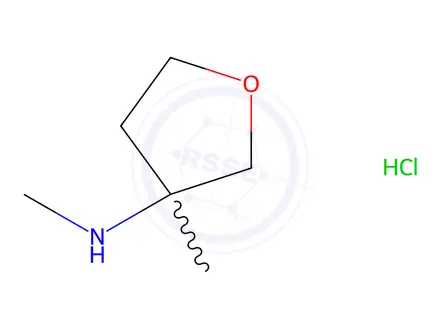 Chemical structure of 3-Furanamine, tetrahydro-N,3-dimethyl-, hydrochloride (1:1)