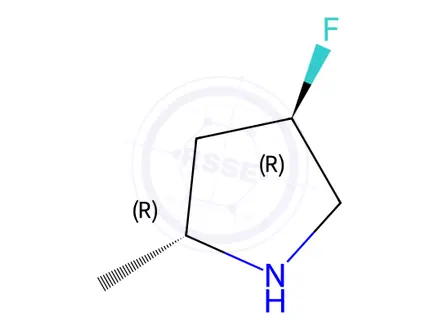 Chemical structure of Pyrrolidine, 4-fluoro-2-methyl-, (2R,4R)-
