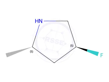 Chemical structure of Pyrrolidine, 4-fluoro-2-methyl-, (2S,4S)-