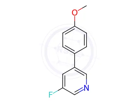 Chemical structure of 3-fluoro-5-(4-methoxyphenyl)pyridine