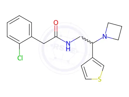 Chemical structure of N-(2-(Azetidin-1-yl)-2-(thiophen-3-yl)ethyl)-2-(2-chlorophenyl)acetamide