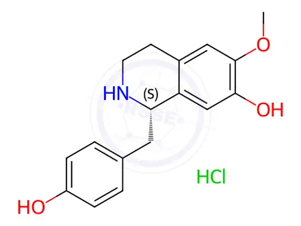 Chemical structure of (-)-Coclaurine Hydrochloride