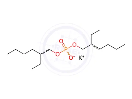 Chemical structure of potassium bis(2-ethylhexyl) phosphate