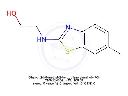 Chemical structure of Ethanol, 2-[(6-methyl-2-benzothiazolyl)amino]-(9CI)