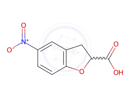Chemical structure of 5-Nitro-2,3-dihydrobenzofuran-2-carboxylic acid