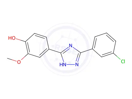 Chemical structure of 4-(3-(3-Chlorophenyl)-1H-1,2,4-triazol-5-yl)-2-methoxyphenol