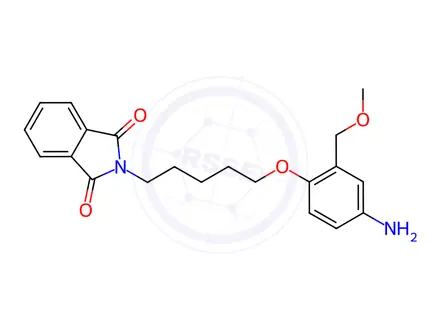 Chemical structure of 2-(5-(4-Amino-2-(methoxymethyl)phenoxy)pentyl)isoindoline-1,3-dione