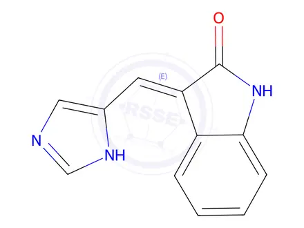 Chemical structure of (E)-3-((1H-Imidazol-5-yl)methylene)indolin-2-one