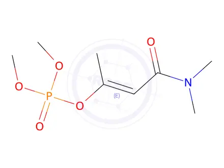 Chemical structure of 3-(dimethylamino)-1-methyl-3-oxoprop-1-enyl dimethyl phosphate