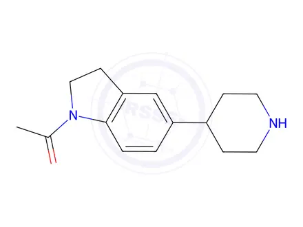 Chemical structure of 1-(5-(Piperidin-4-yl)indolin-1-yl)ethan-1-one hydrochloride
