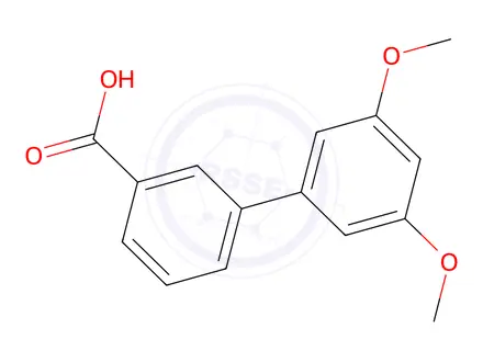Chemical structure of 3',5'-Dimethoxy-[1,1'-biphenyl]-3-carboxylic acid