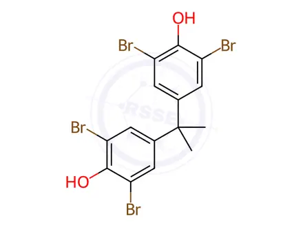 Chemical structure of Tetrabromobisphenol A