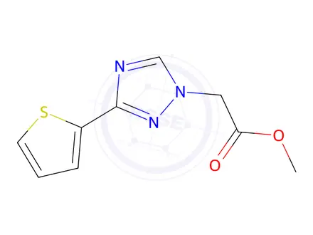 Chemical structure of Methyl 2-(3-(thiophen-2-yl)-1H-1,2,4-triazol-1-yl)acetate