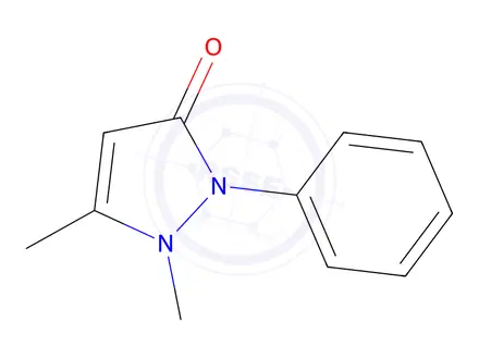 Chemical structure of 2,5-dihydroxybenzoic acid, compound with 1,2-dihydro-1,5-dimethyl-2-phenyl-3H-pyrazol-3-one (1:1)