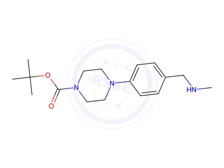 Chemical structure of tert-Butyl 4-{4-[(Methylamino)methyl]phenyl}piperazine-1-carboxylate