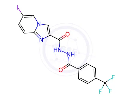 Chemical structure of N'-{6-iodoimidazo[1,2-a]pyridine-2-carbonyl}-4-(trifluoromethyl)benzohydrazide